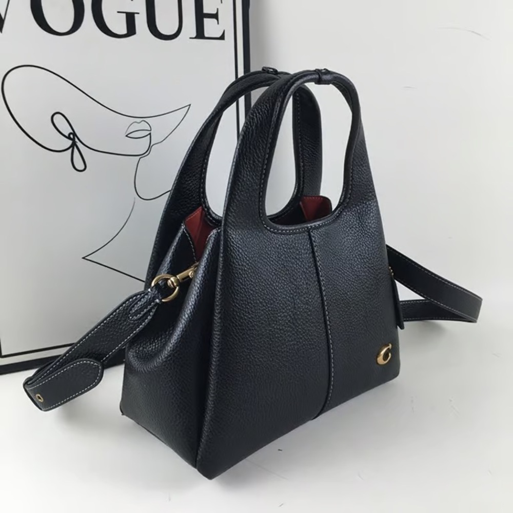Coach Black Lana 23 Leather Hobo Bag with Gold Hardware - Picture 3 of 9